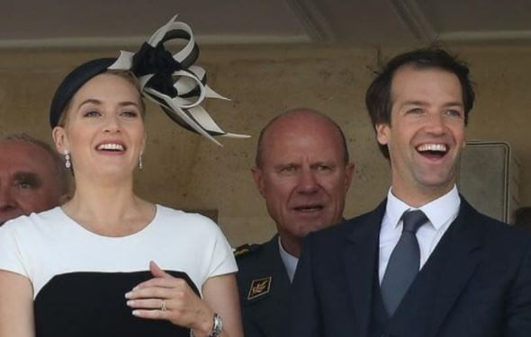 Edward Abel Smith with his wife Kate Winslet.